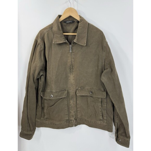 Gramicci Jacket Rare Utility Chore Grunge Cotton Canvas Zip Front Brown Men’s XL - Picture 1 of 4